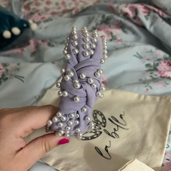 La Bella Light Purple Pearl Knotted Headband - Picture 8 of 11
